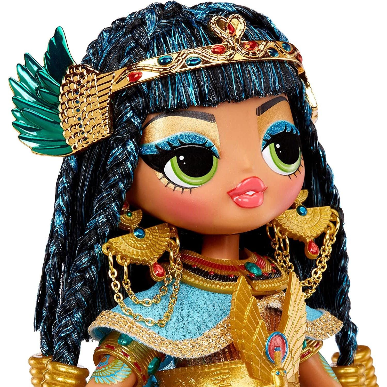 LOL Surprise OMG Fierce Cleopatra heels complete a luxe look for poseable display.