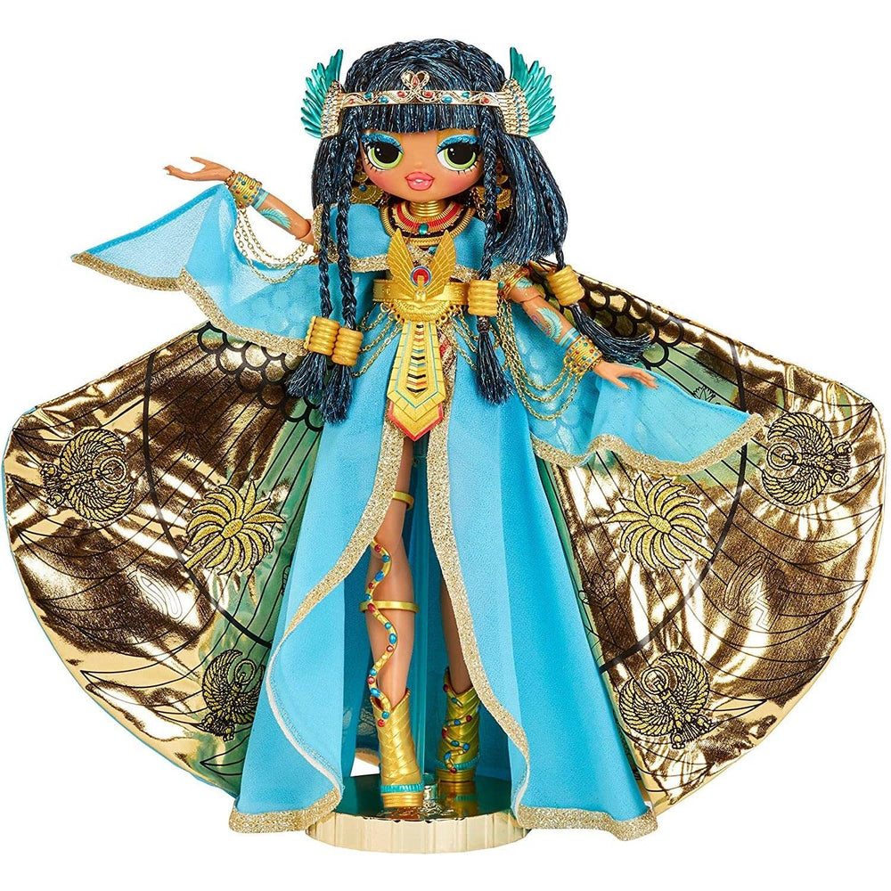 LOL Surprise OMG Fierce Cleopatra outer cape adds regal drama for play and display.