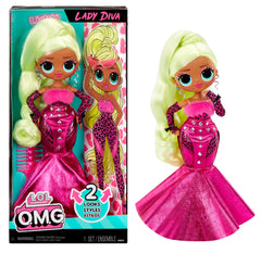 LOL Surprise OMG Lady Diva outfit with cheetah-print top and pink fur for imaginative fashion play