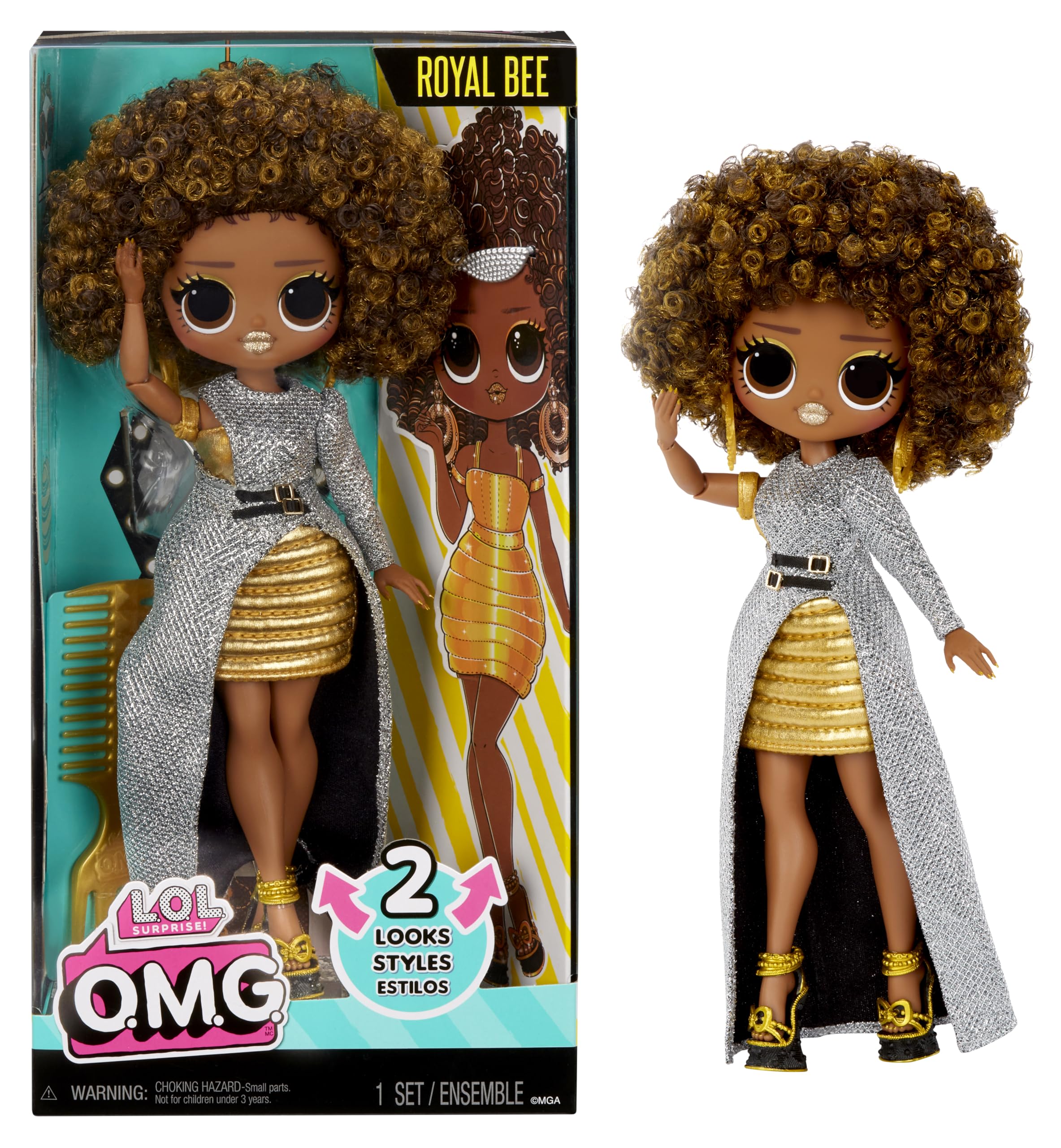 L.O.L. Surprise! OMG Royal Bee fashion doll ready for stylish unboxings and posing.