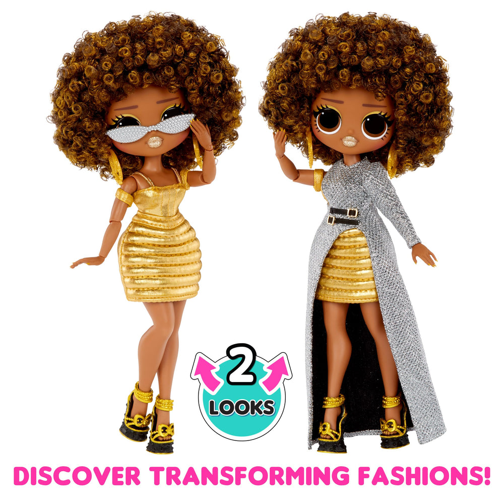 Royal Bee in silver dress with gold bodysuit for versatile looks.