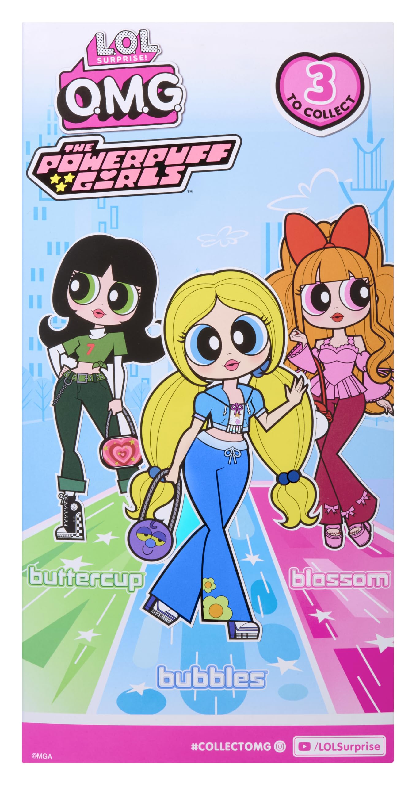 Collect Blossom, Buttercup, and Bubbles—the Powerpuff trio for fans.