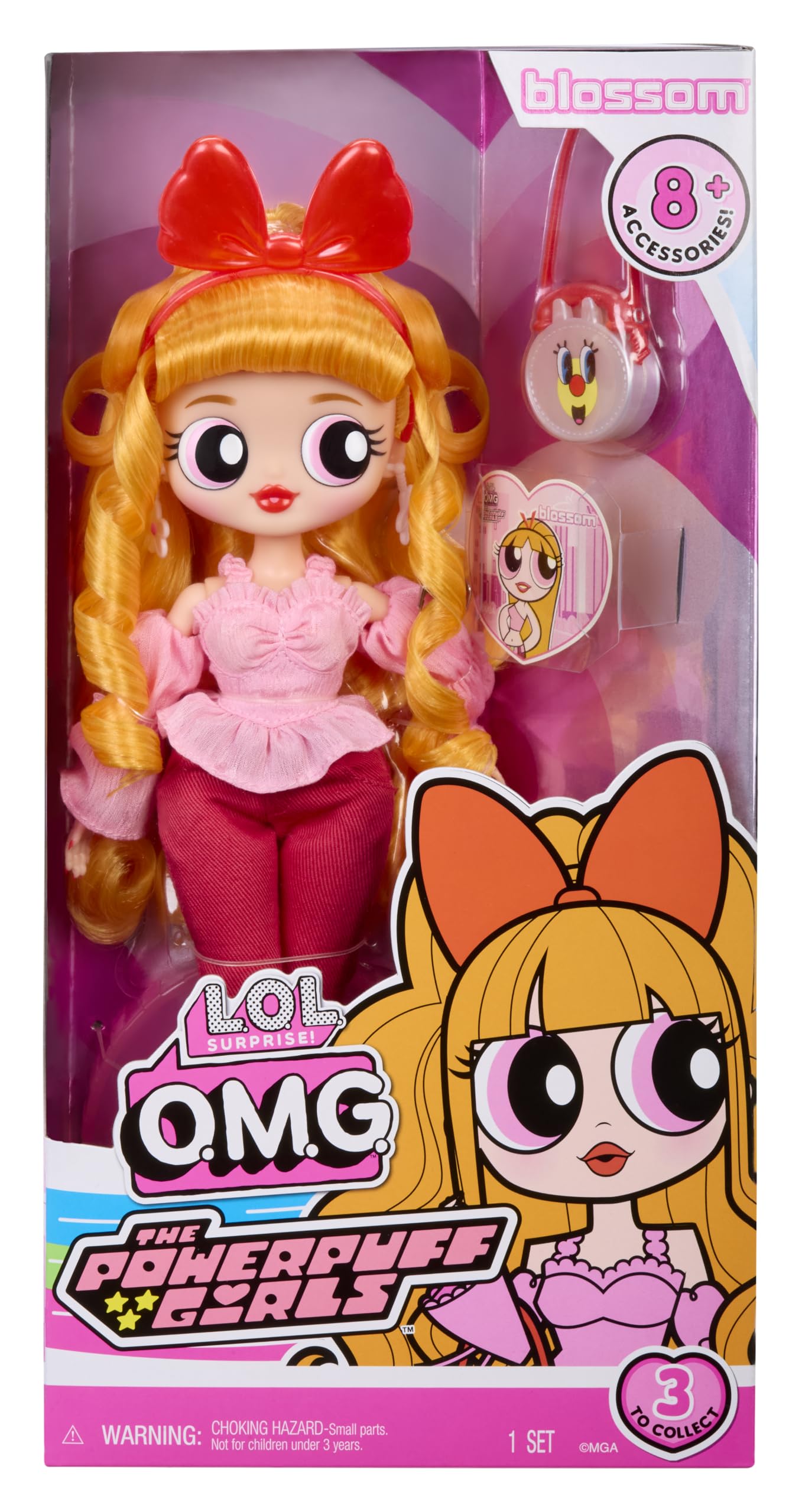 L.O.L. Surprise Shoes and bag accents complete the Powerpuff outfit