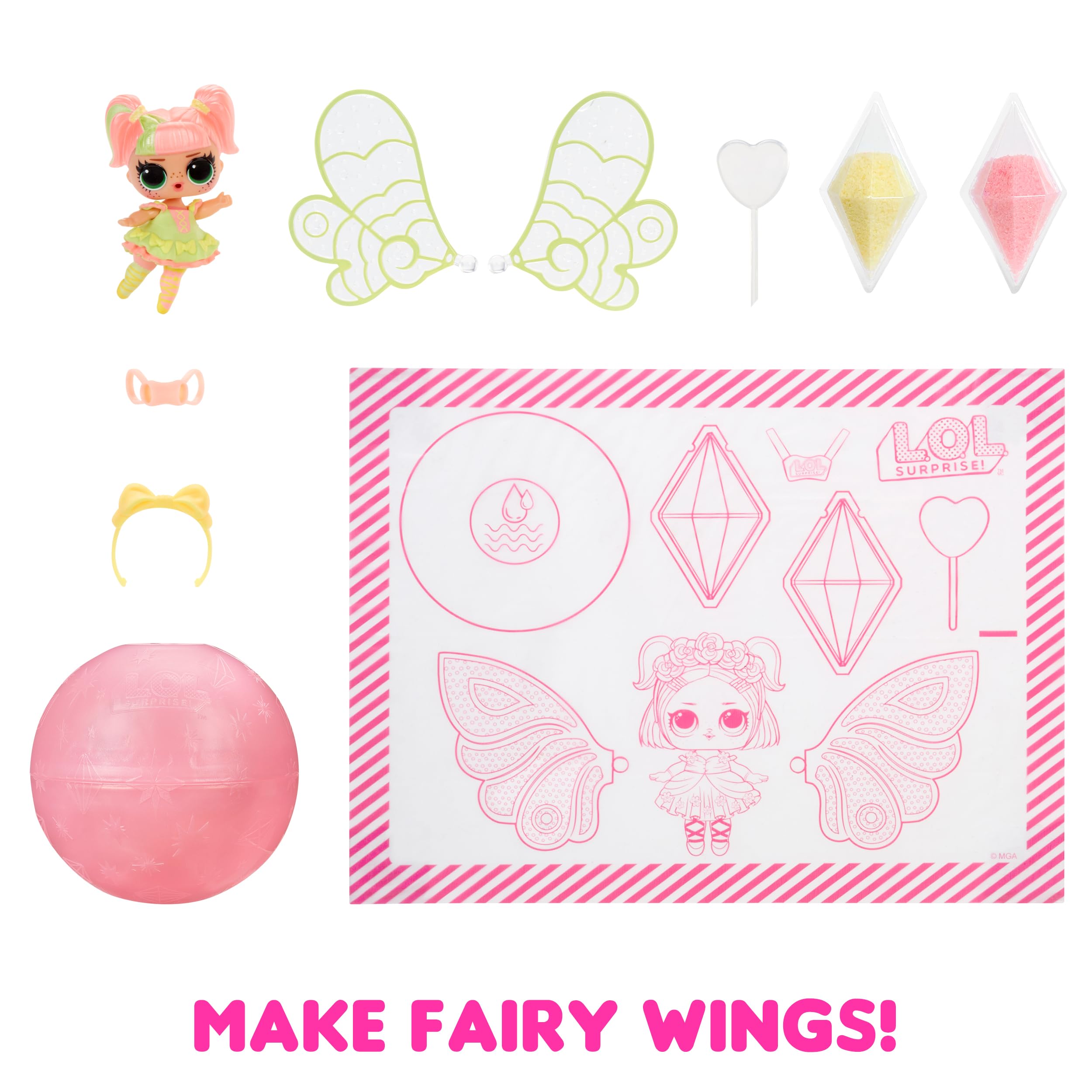 L.O.L. Surprise! Crystal wings attach to the Fairy Tot for sparkly looks
