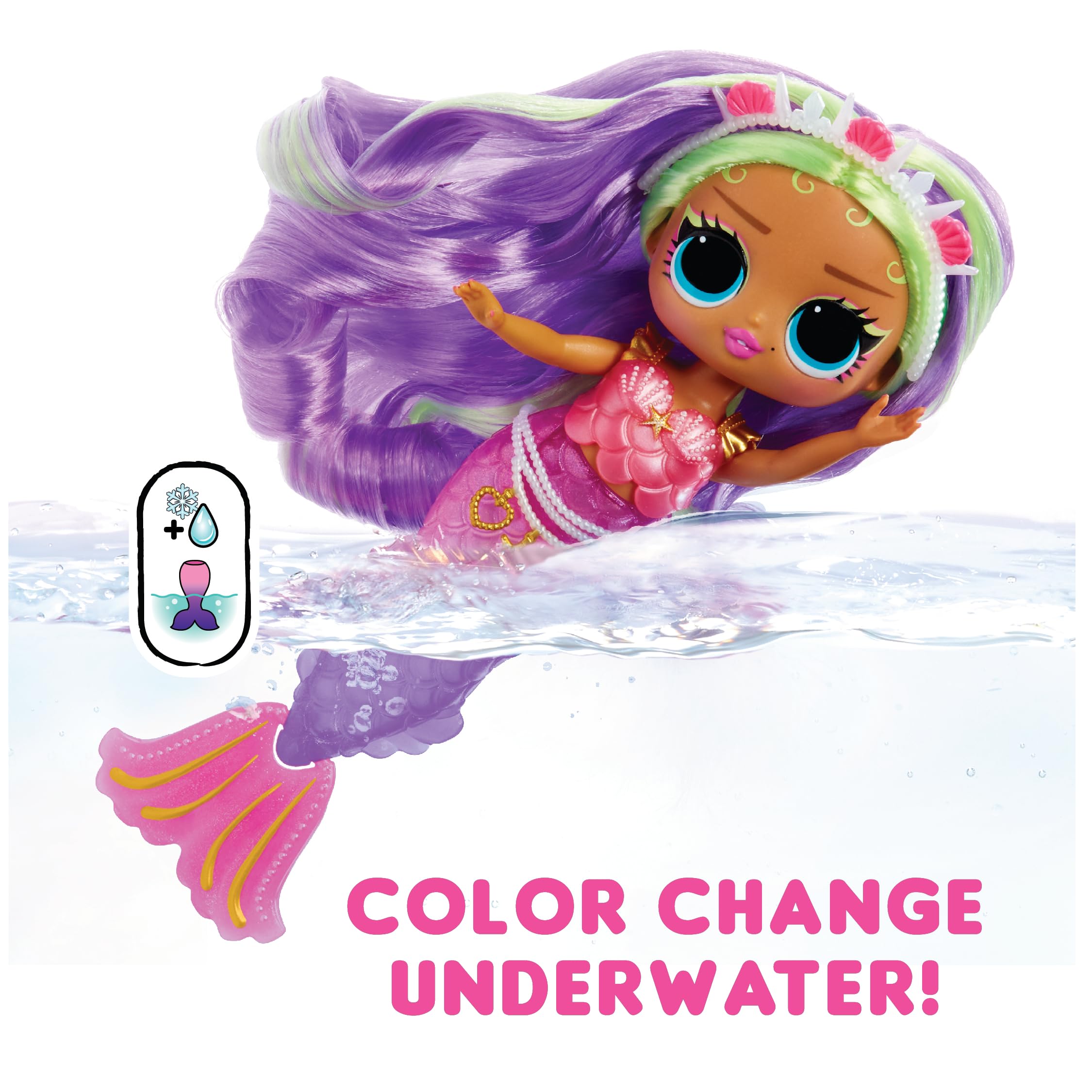 L.O.L. Surprise Tweens Mermaid Cleo Clove movable fin enables playful posing and action.