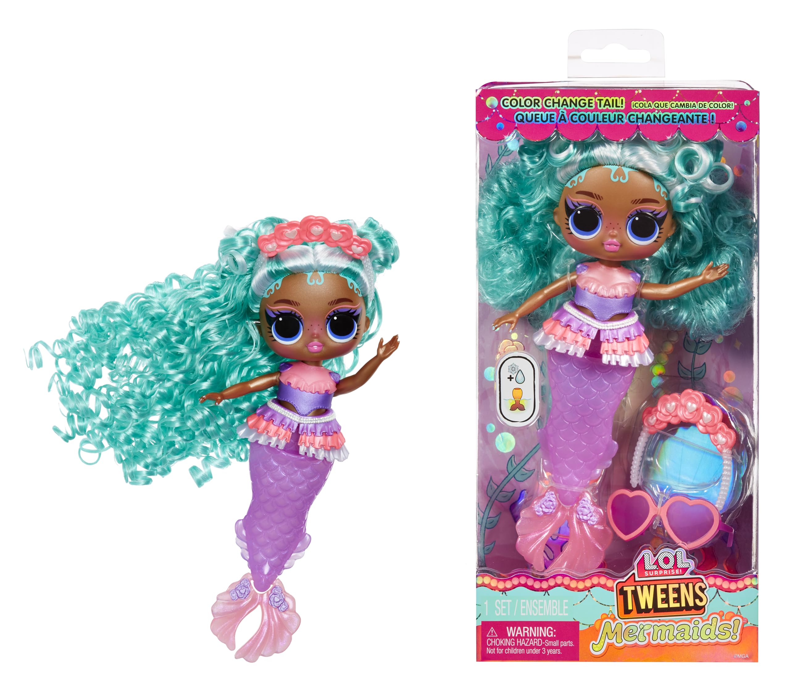 Lol Surprise Tweens Serena Finn color-changing tail enhances bath play