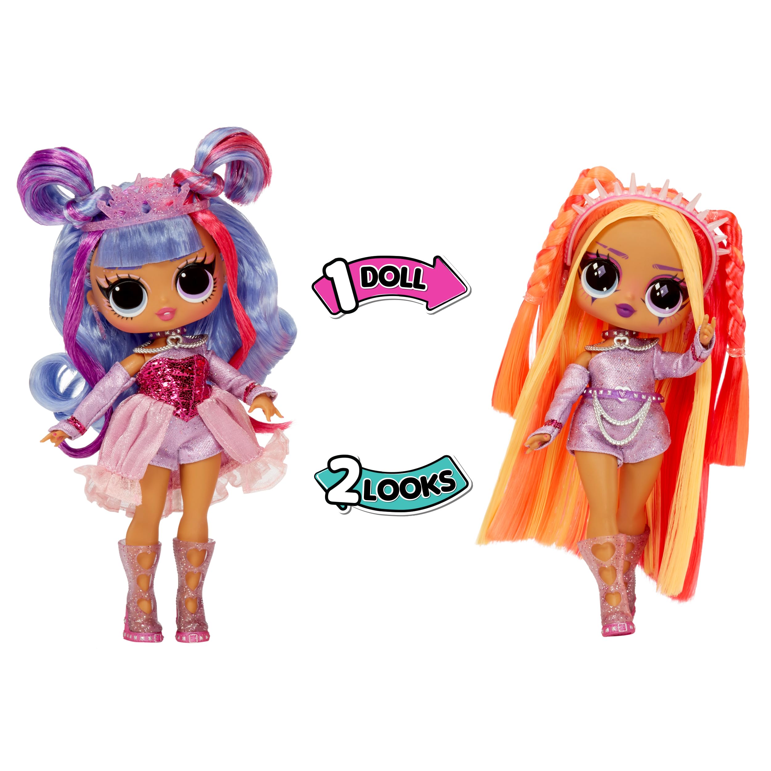 L.O.L. Surprise Tweens doll stand and hairbrush support easy posing and styling.