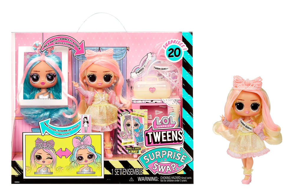 L.O.L. Surprise Tweens Winnie with Braids-2-Waves hair looks for imaginative styling play.