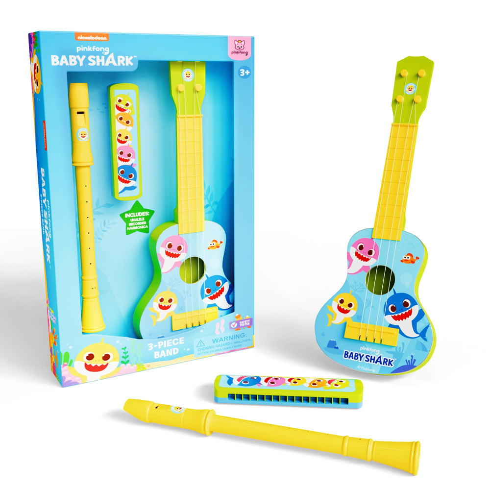 Lollipop Baby Shark set on a table, compact size for quick storage.