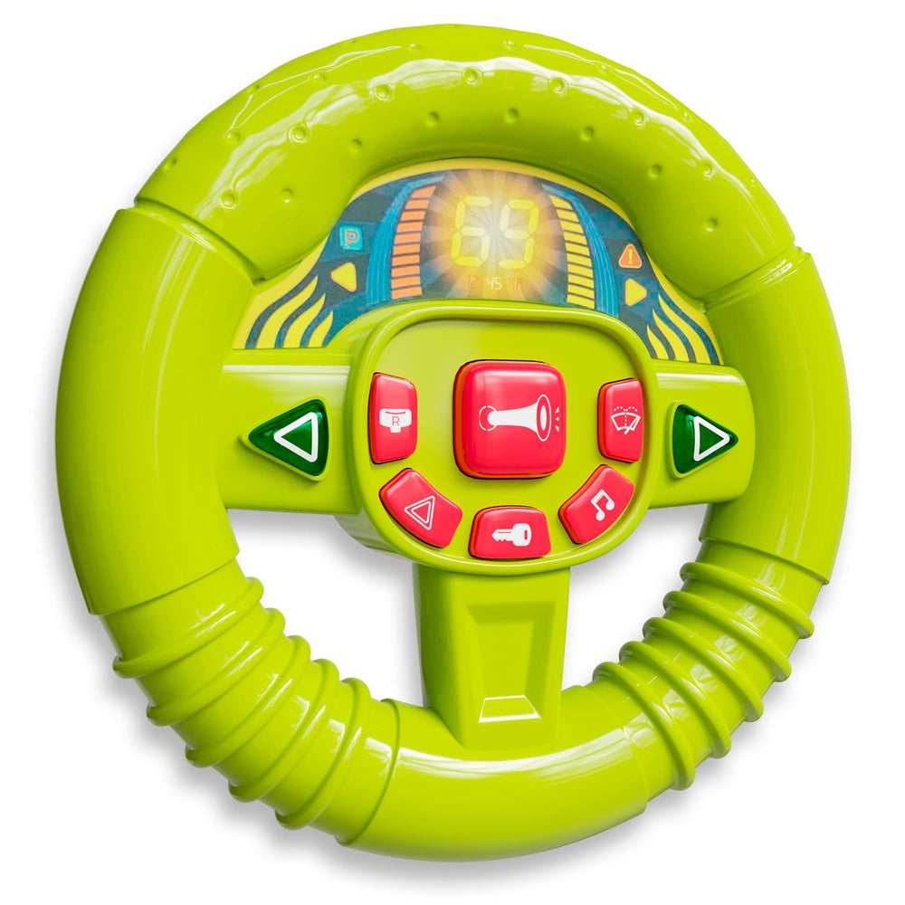 Lollipop Baby Steering Wheel toy with lit buttons boosts interactive playtime and exploration