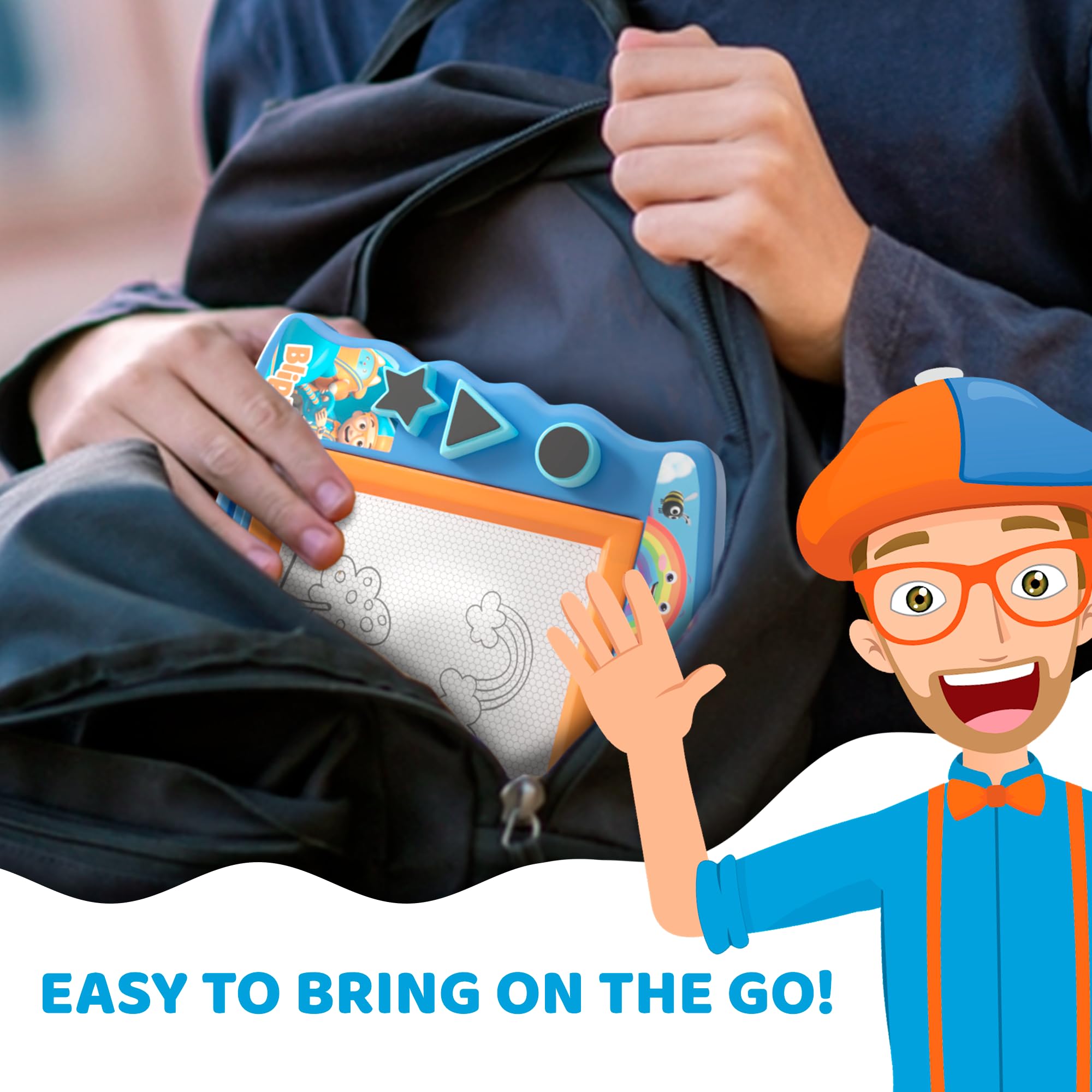 Lollipop Blippi magnetic sketcher stamps pack included for extra creative options.