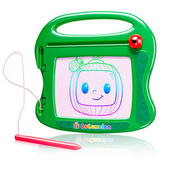 Lollipop Cocomelon magnetic board travel sketcher front view showing compact on-the-go drawing
