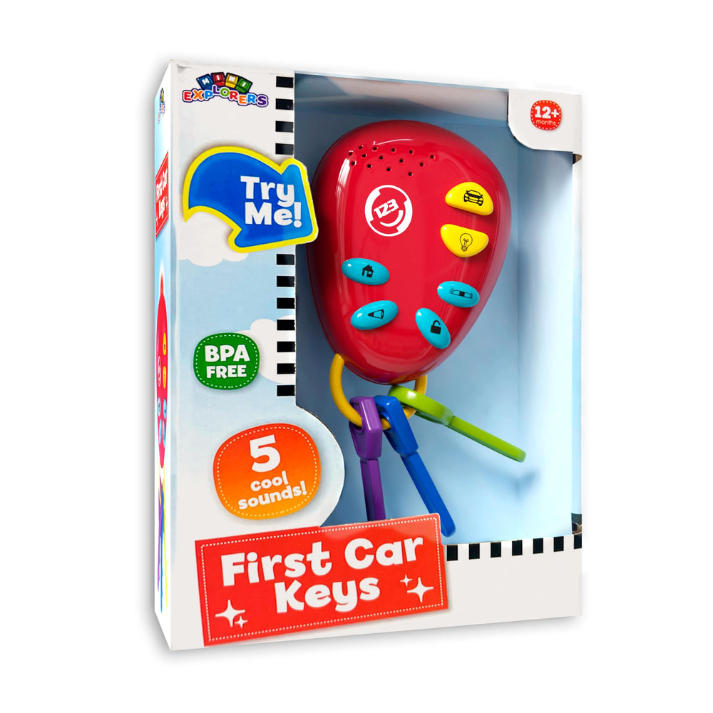 Lollipop Kids Car Keys all-in-one-toy combines chew, rattle, and sounds.