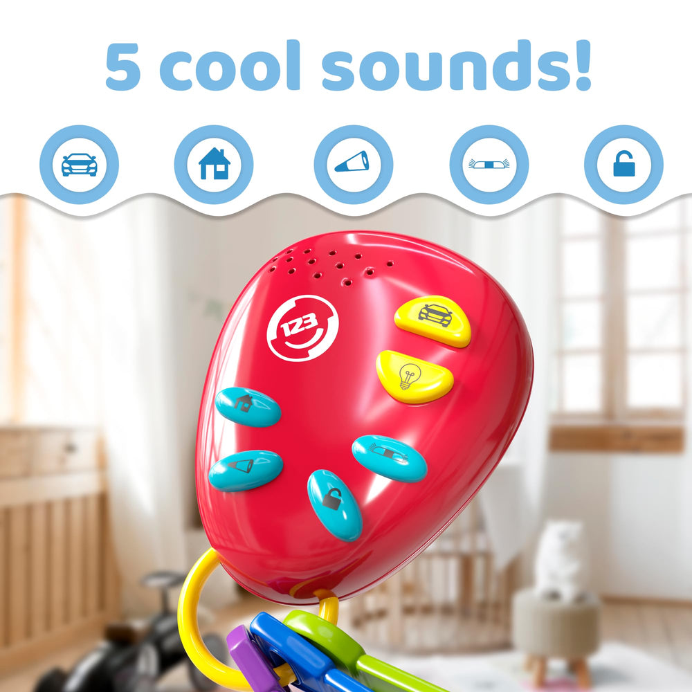 Lollipop Kids Car Keys toddler-rattle invites exploration and fine motor practice.