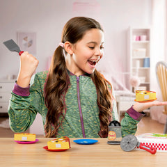 Lollipop Kids Pizza Toy Set play-scene shows a complete pretend party.