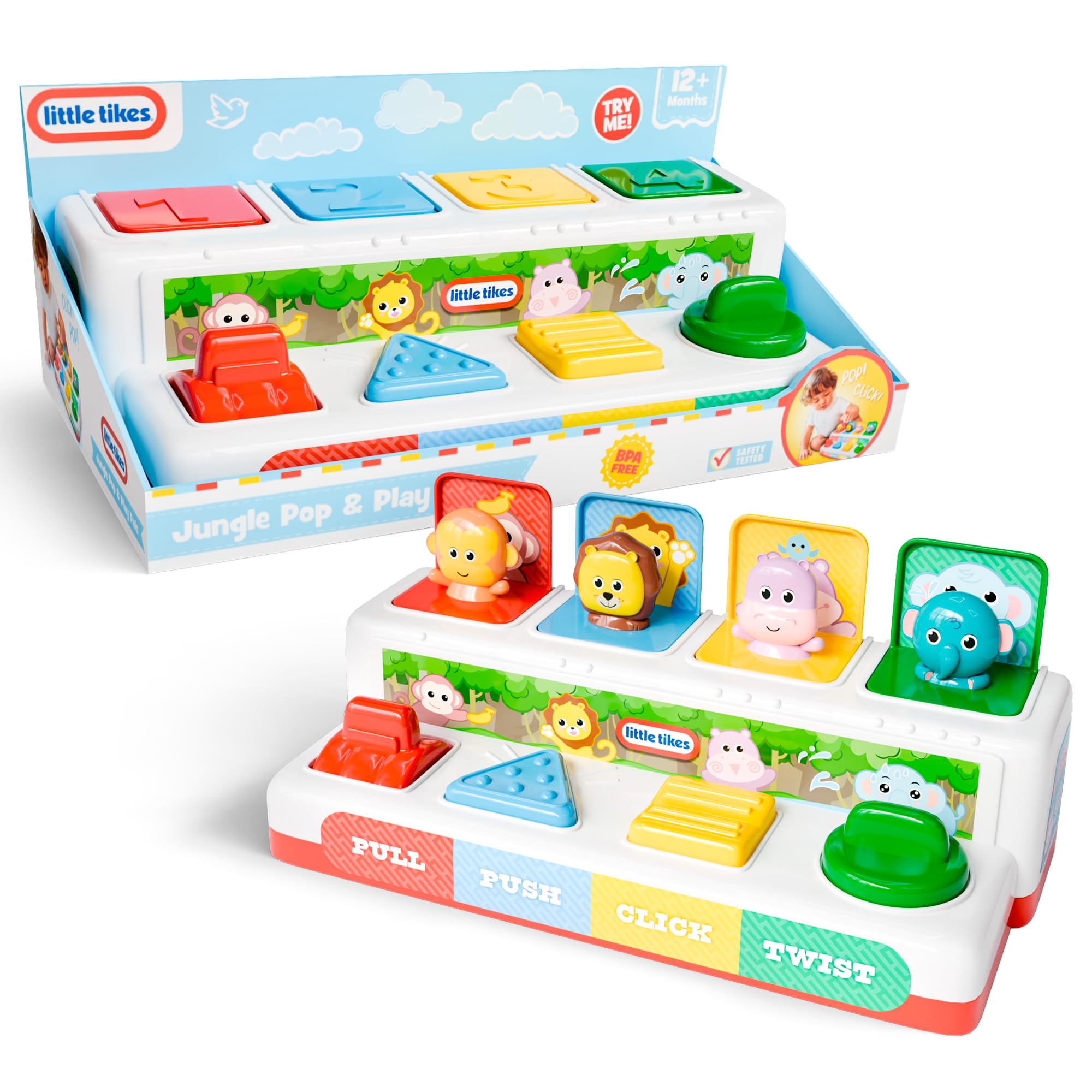 Lollipop Little Tikes Pop and Play Pals adds cheerful sounds to enhance engagement during play.