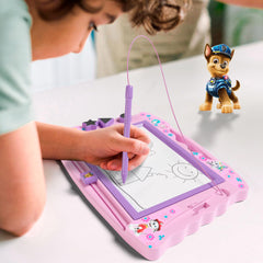 Lollipop PAW Patrol drawing board shown with stamps ready for shape crafting.
