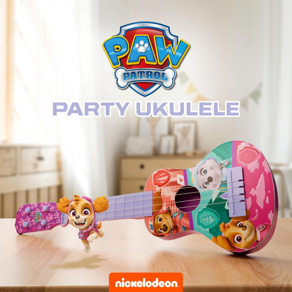Lollipop Paw Patrol Party Ukulele side view showing kid-safe design
