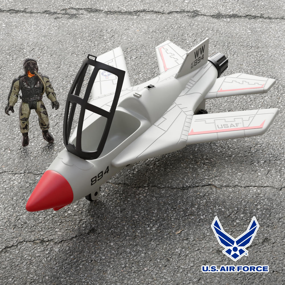 Lollipop Sky Raider cockpit open view showing the pilot figure for easy setup.
