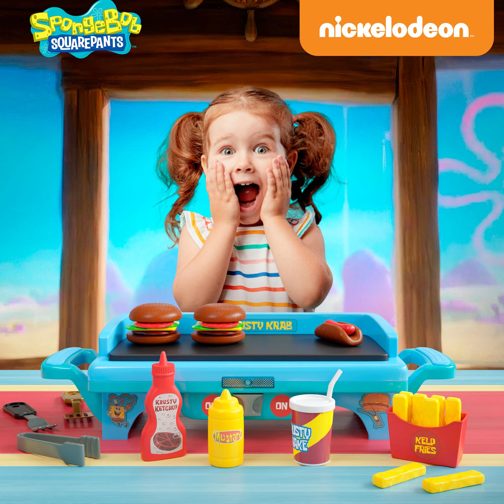 Lollipop SpongeBob utensils set colorful tools enhance pretend cooking play.
