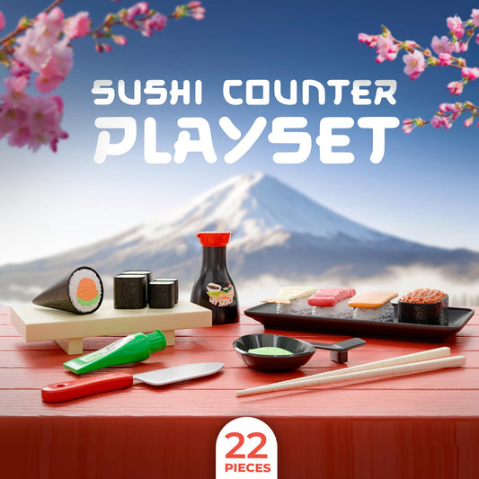 Lollipop Sushi Pretend Play Sushi Tiles promote color-rich creative meals in playtime.