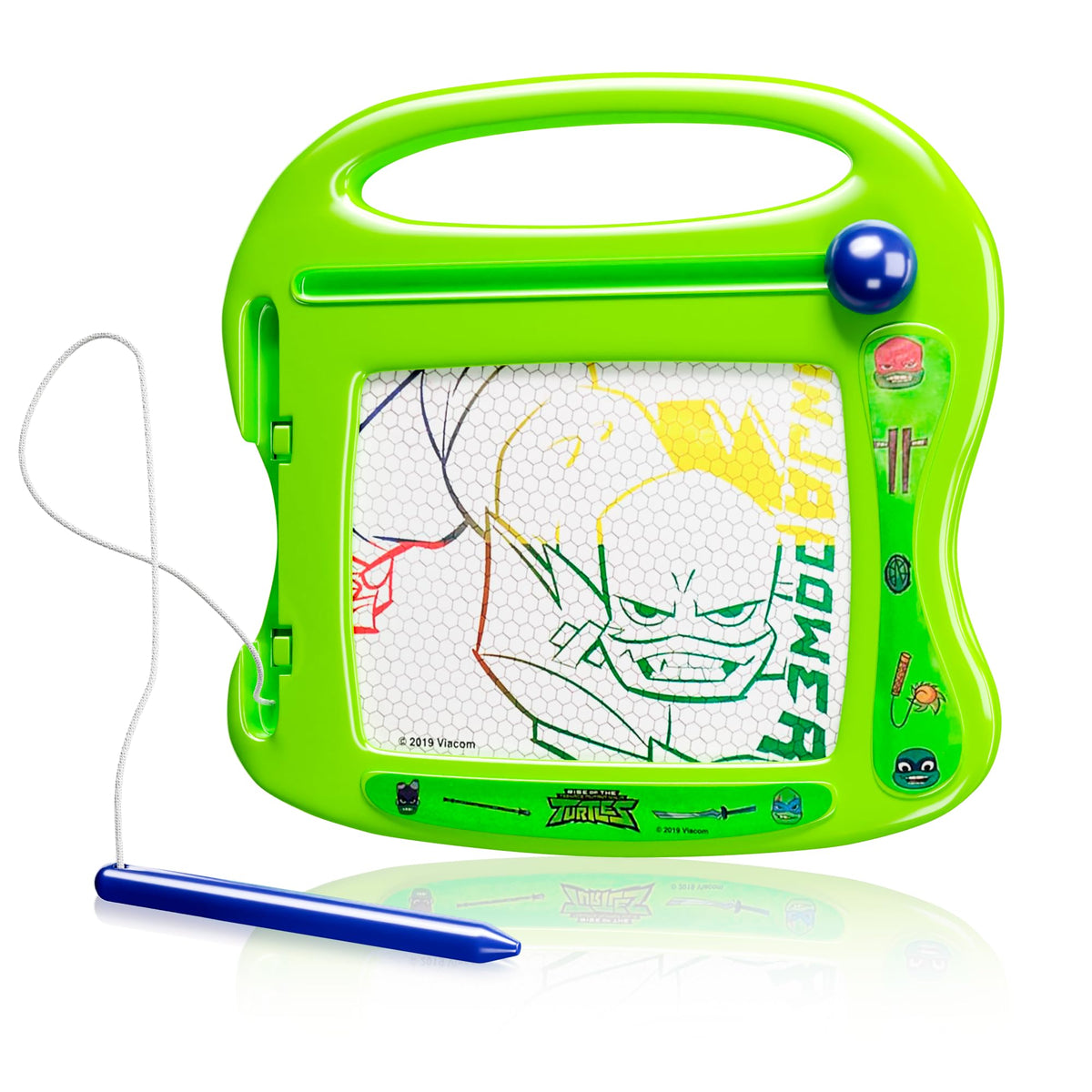 Lollipop TMNT magnetic board erase feature enables quick on-the-go corrections