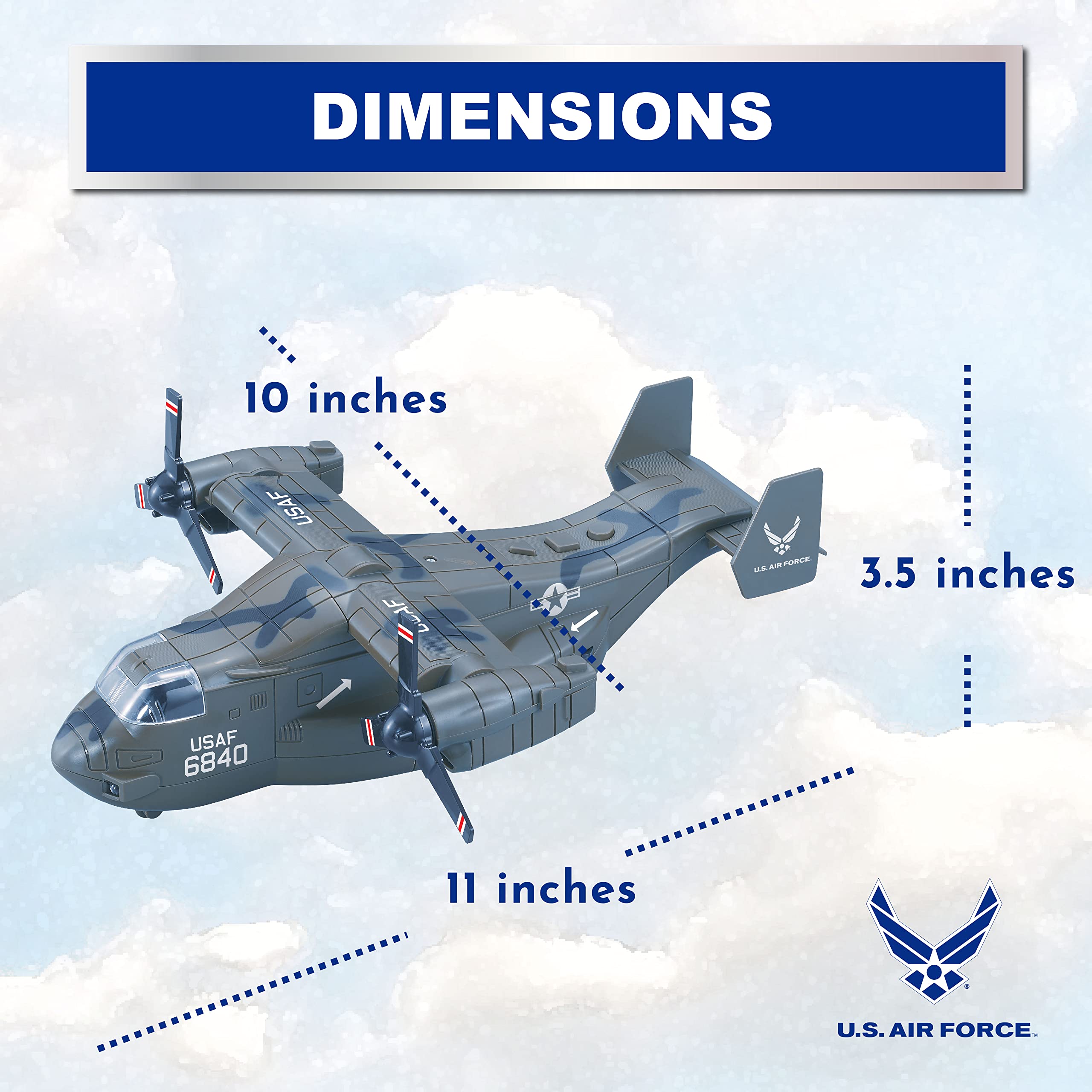Lollipop V-22 Osprey tail detail with authentic markings for realism.