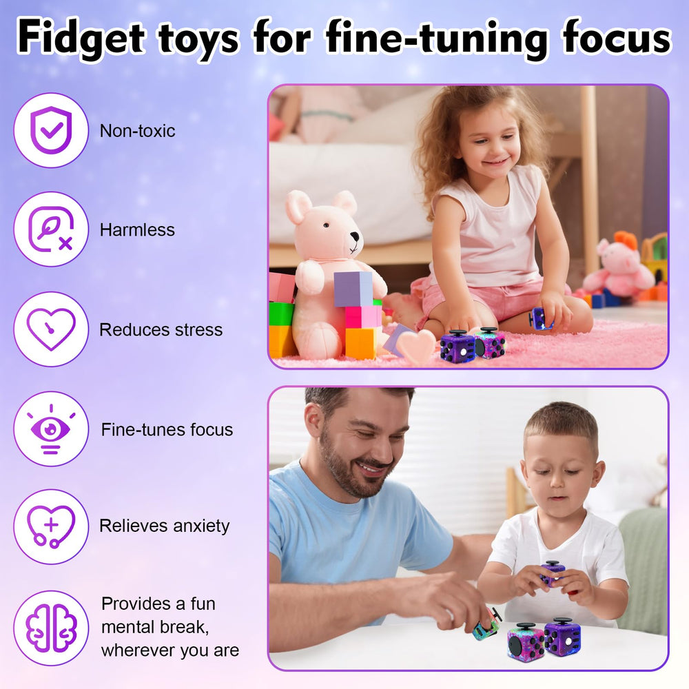 Lollyx fidget cube suitable for office or classroom environments.
