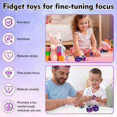 Lollyx fidget cube suitable for office or classroom environments.