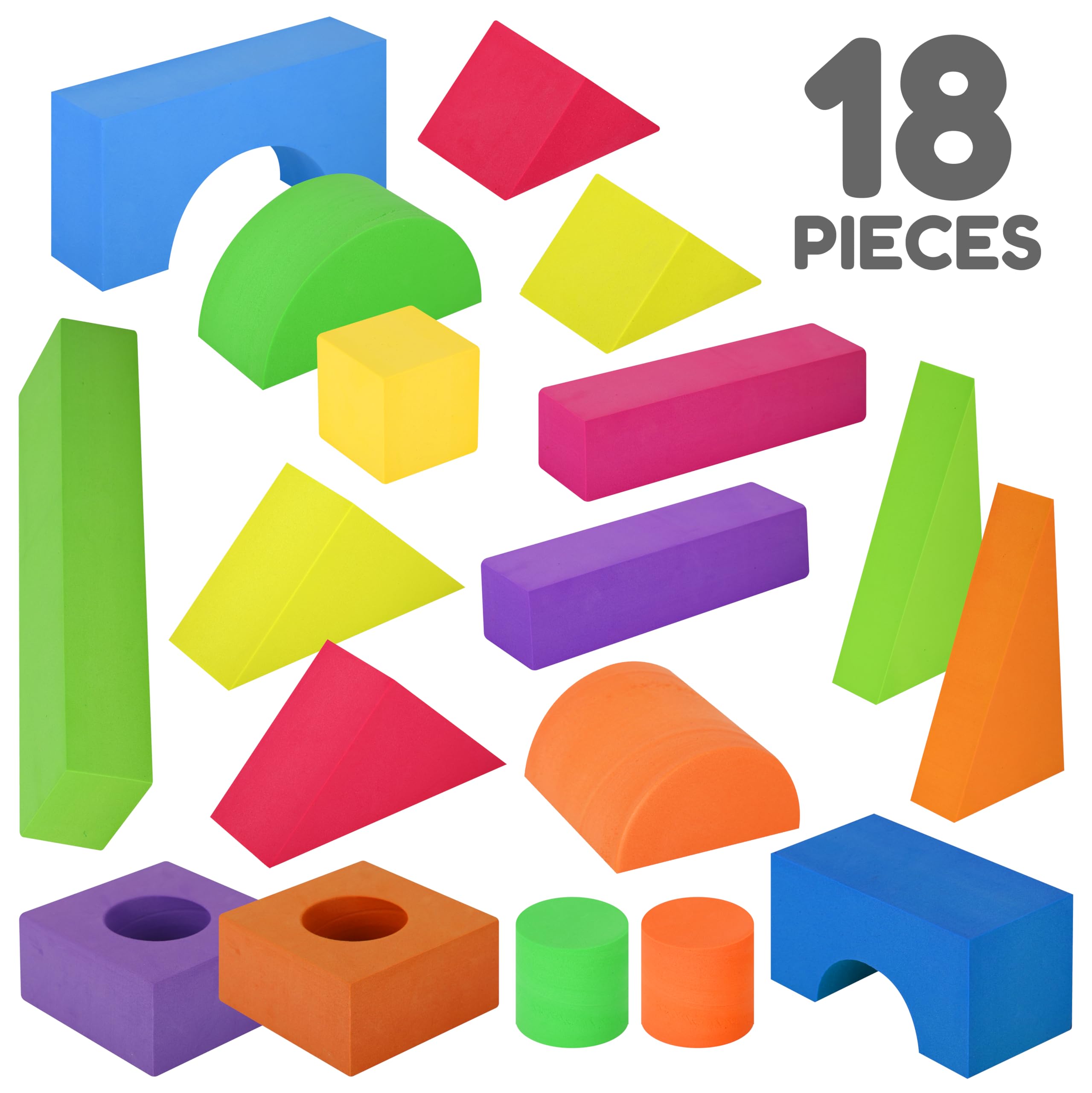 LOLO TOYS giant foam blocks shown with portable storage bag for organized play.