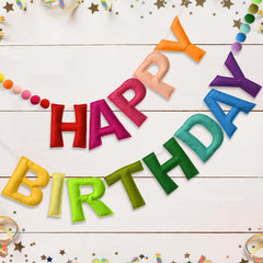 LOLStar 3D felt birthday banner for a warm festive backdrop