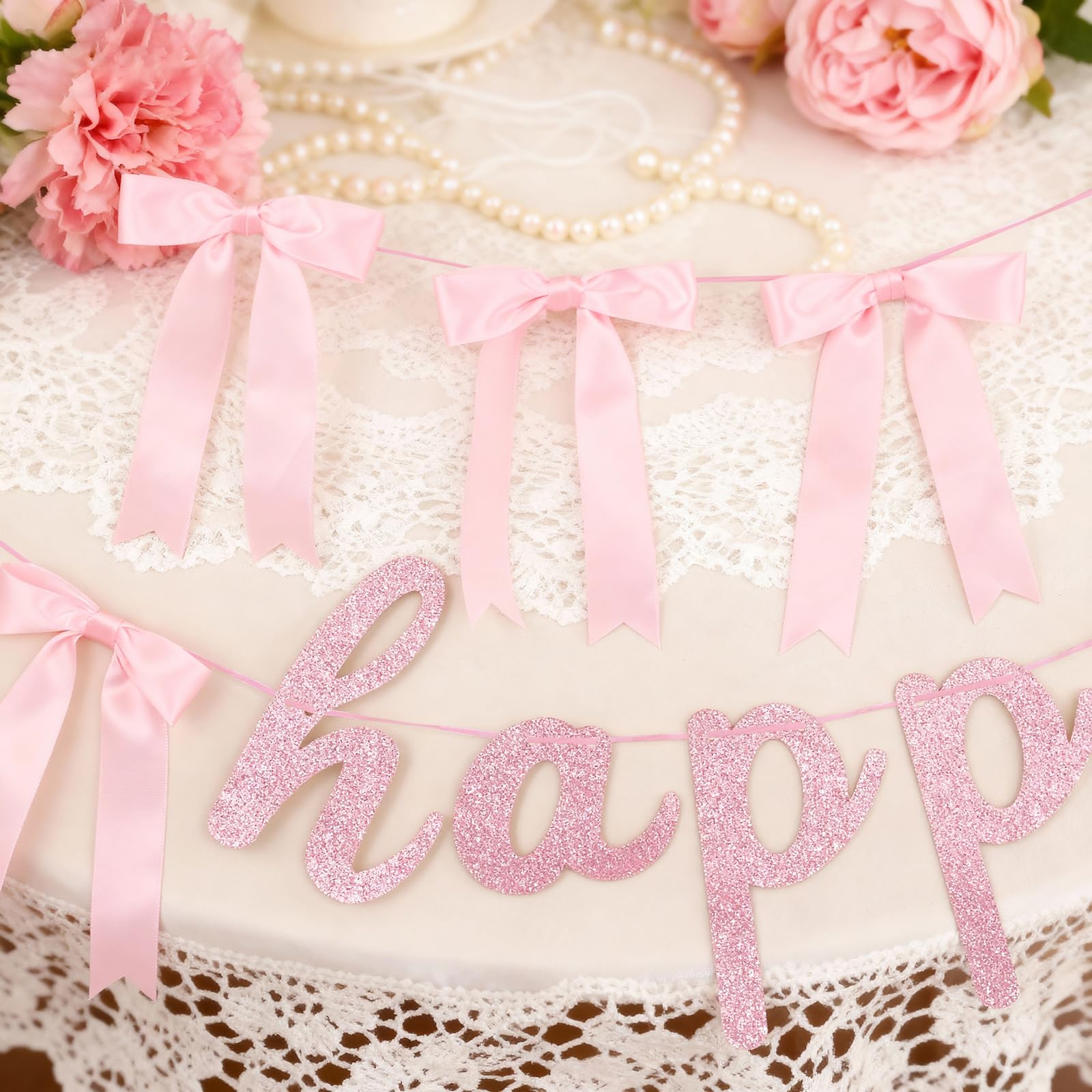 Lomantank satin bow garland closeup highlights premium craftsmanship.