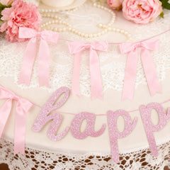 Lomantank satin bow garland closeup highlights premium craftsmanship.
