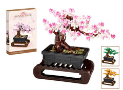 LOMBEE Cherry Blossom Tree Building Set—elegant bonsai centerpiece with blooming branches.