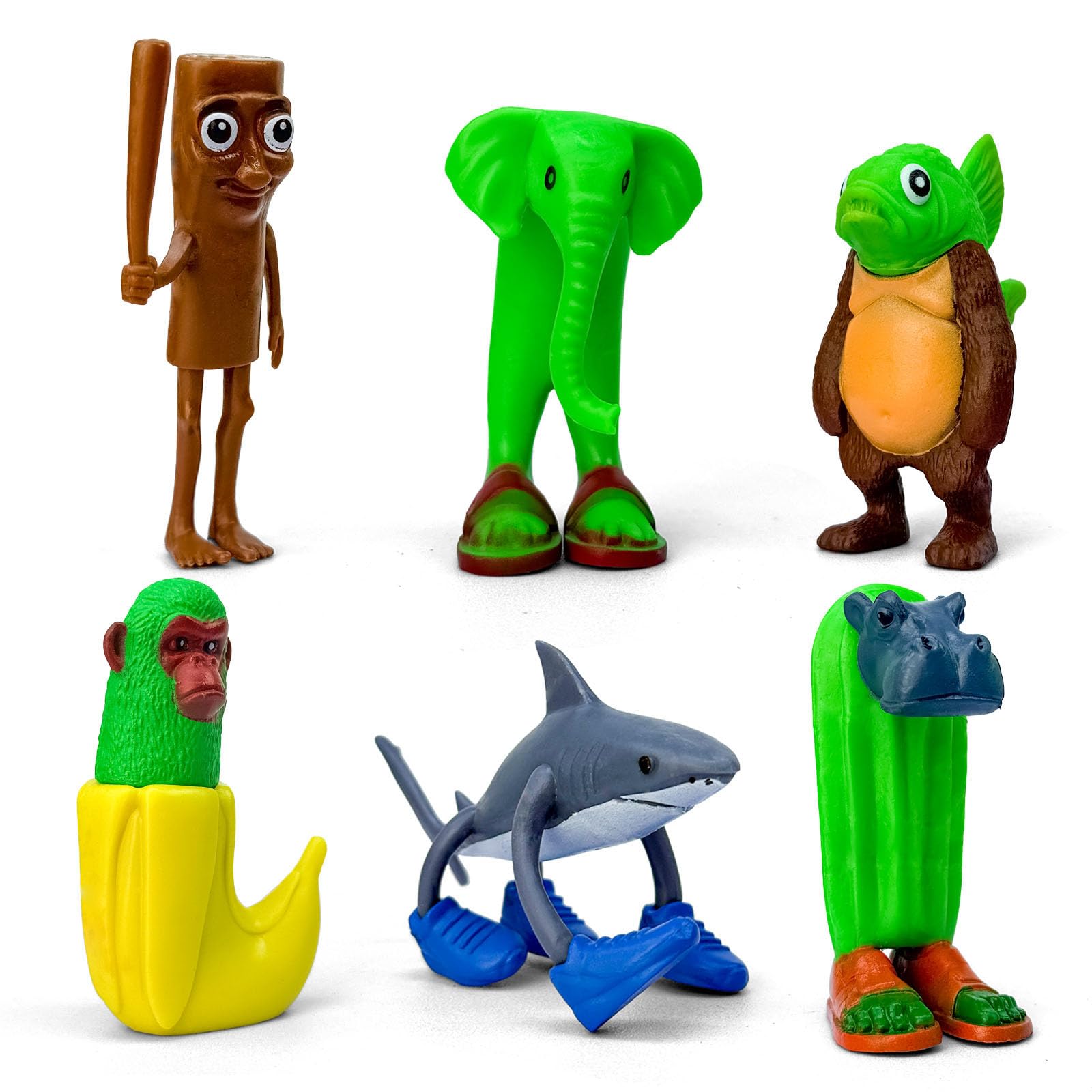 Lomencry Brainrot 8Pcs Tralalero Travala figurines on desk for playful decor