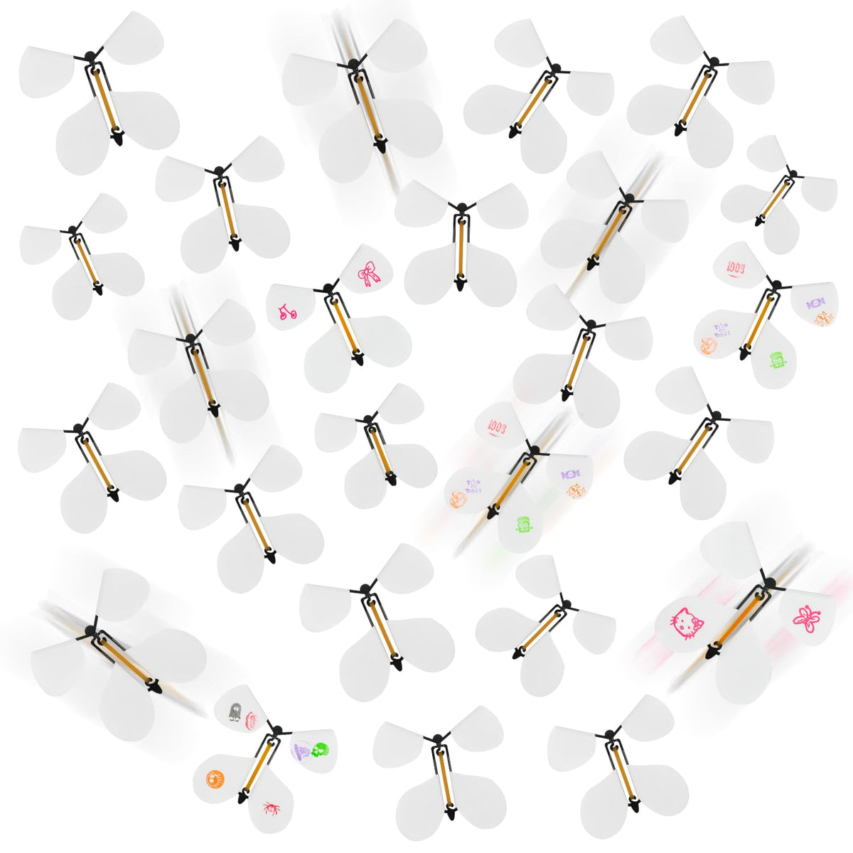 LOMIMOS flying butterfly white wings in action for kids play and surprise