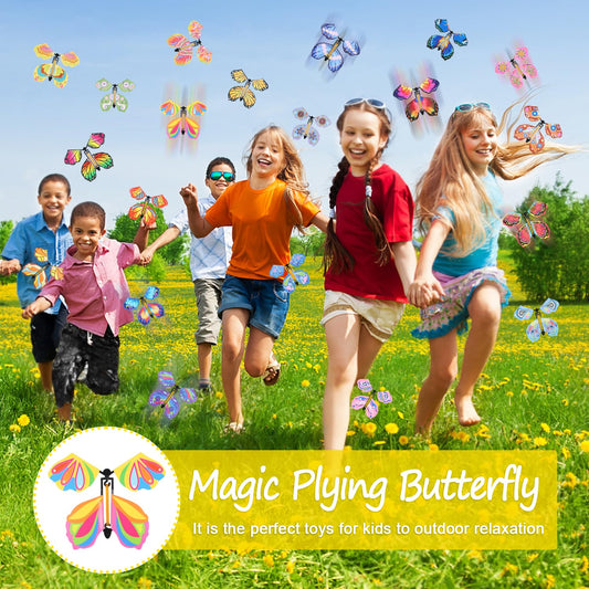 LOMIMOS wind-up butterfly toy with quick release action.