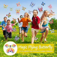 LOMIMOS wind-up butterfly toy with quick release action.