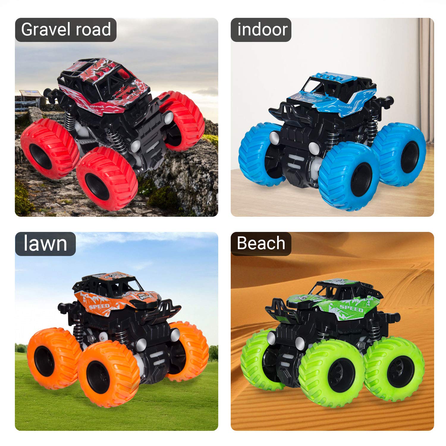 LONANDY Monster Truck Toy – 360° stunt showcases agile maneuvering for active kids.