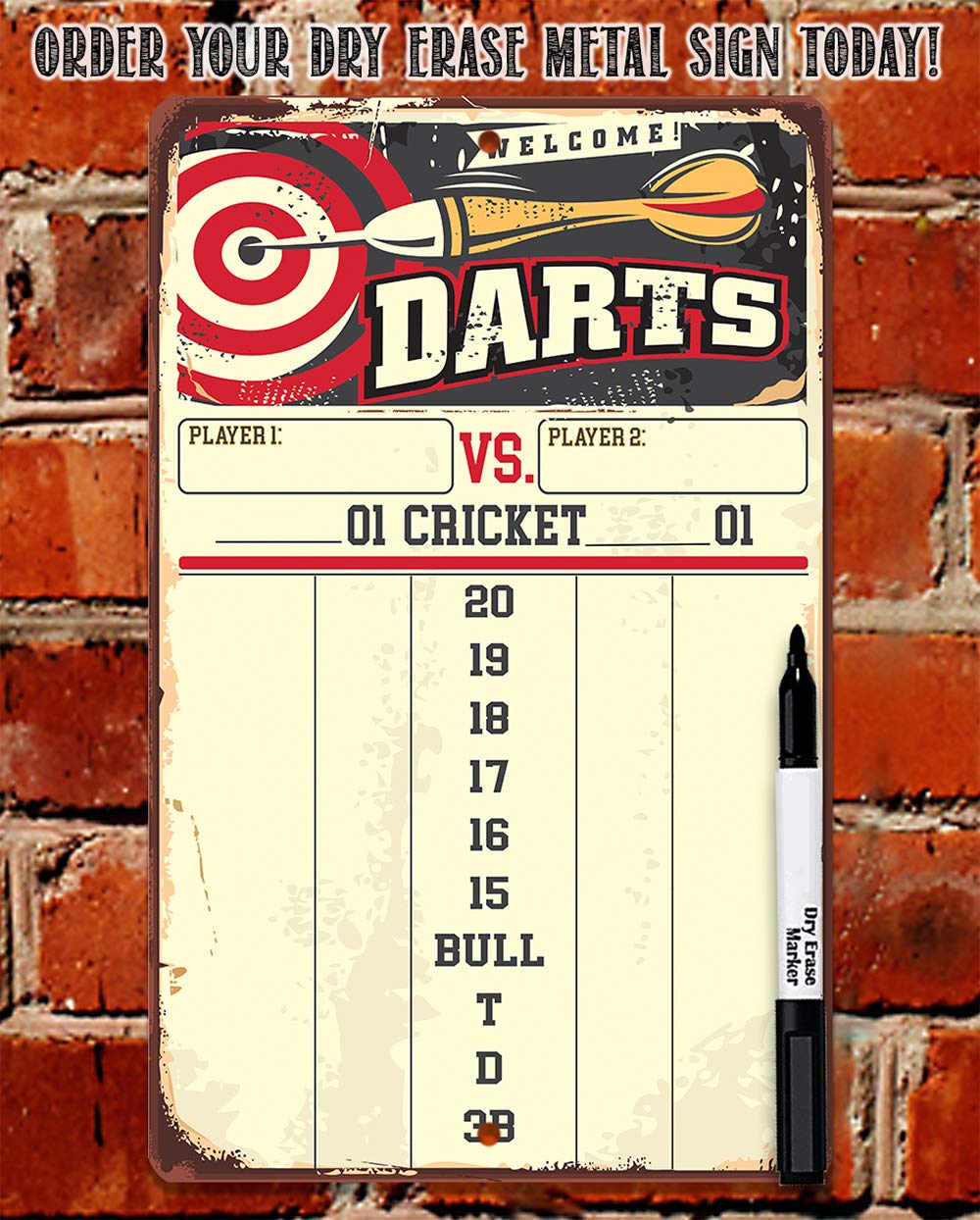 Lone Star Art Dart Scoreboard bold yellow design enhances room vibe
