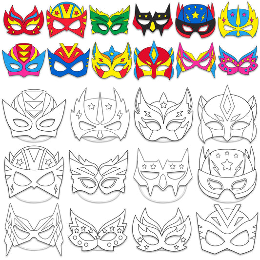 Lonfliness 36 set hero masks ready for coloring and group crafts