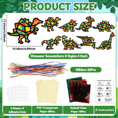Lonfliness dinosaur suncatchers cellophane pieces bring bright color to crafts