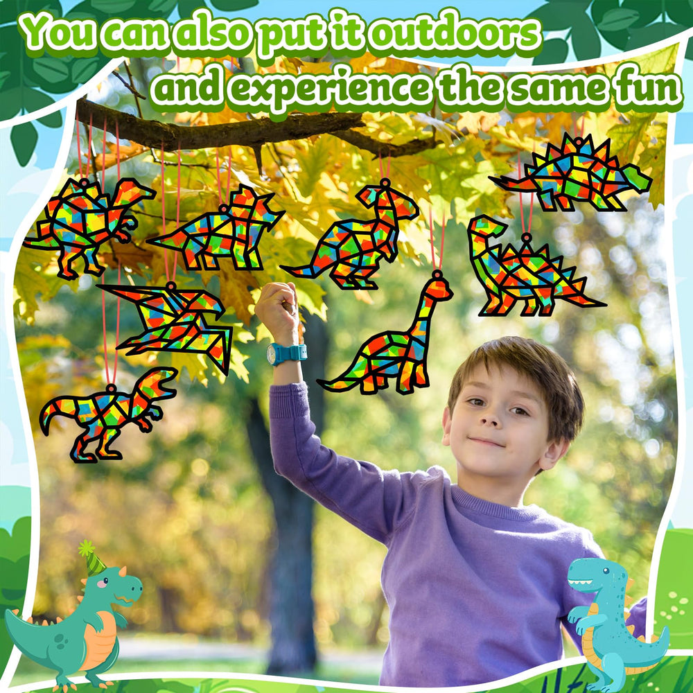 Lonfliness dinosaur suncatchers complete craft kit sparks creativity in sunlight