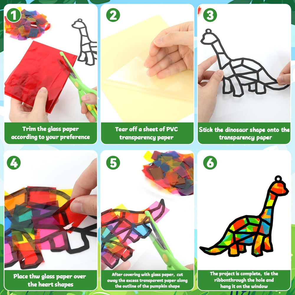 Lonfliness dinosaur suncatchers pvc stickers ensure easy, mess-free adhesion