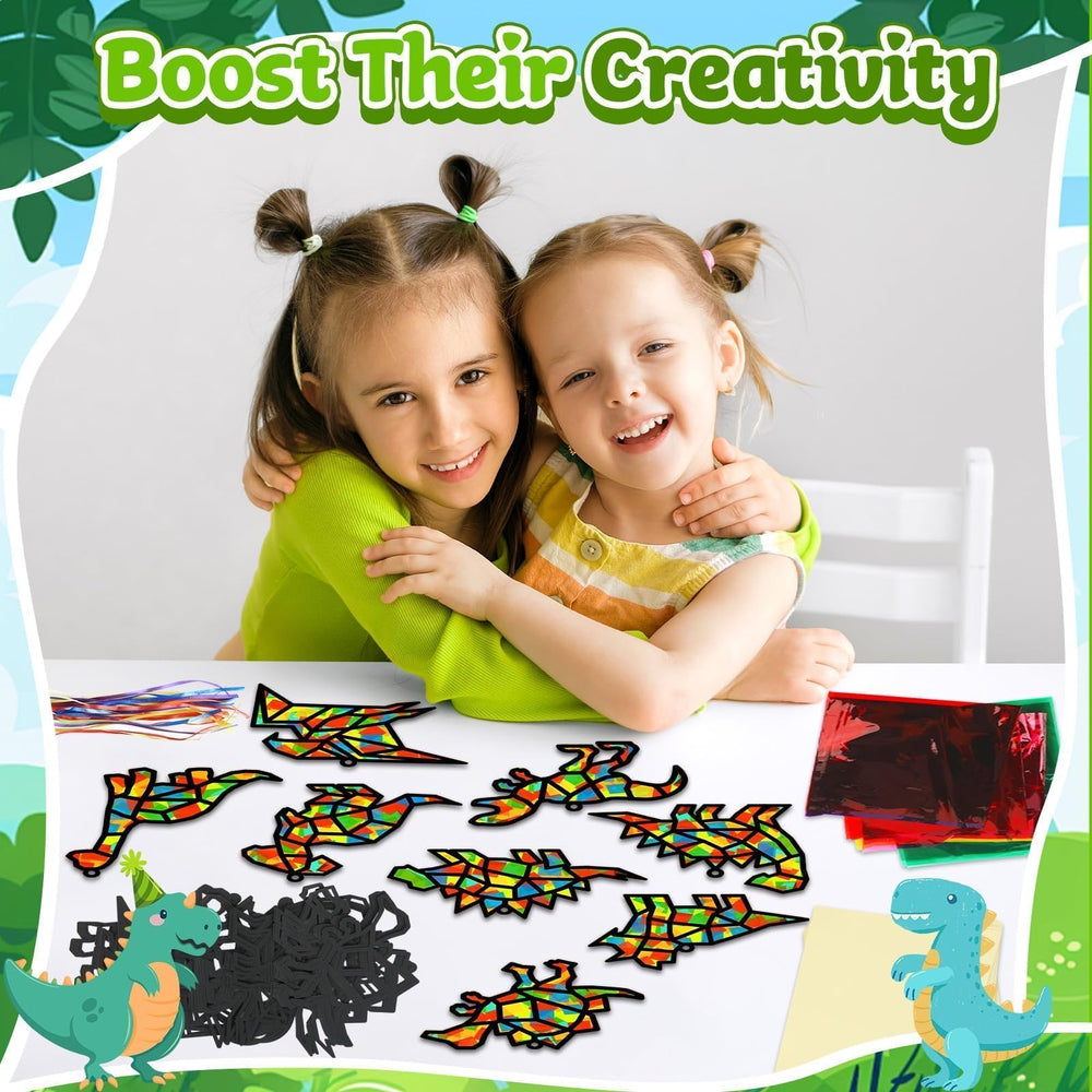 Lonfliness dinosaur suncatchers sticker sheet supports quick, tidy assembly