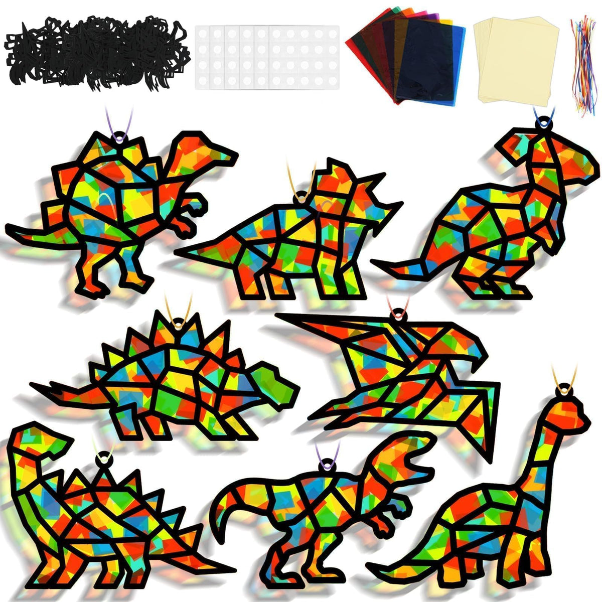 Lonfliness dinosaur suncatchers templates for playful window art