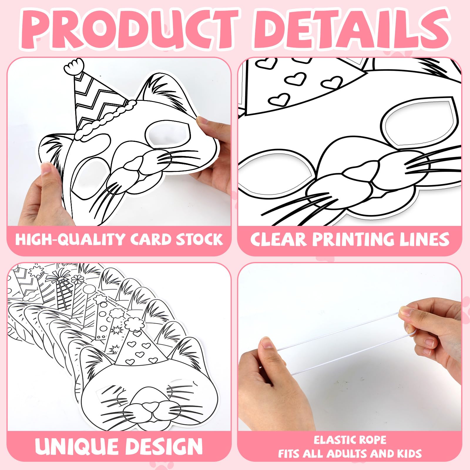 Lonfliness diy cat mask supplies for colorful kids crafts