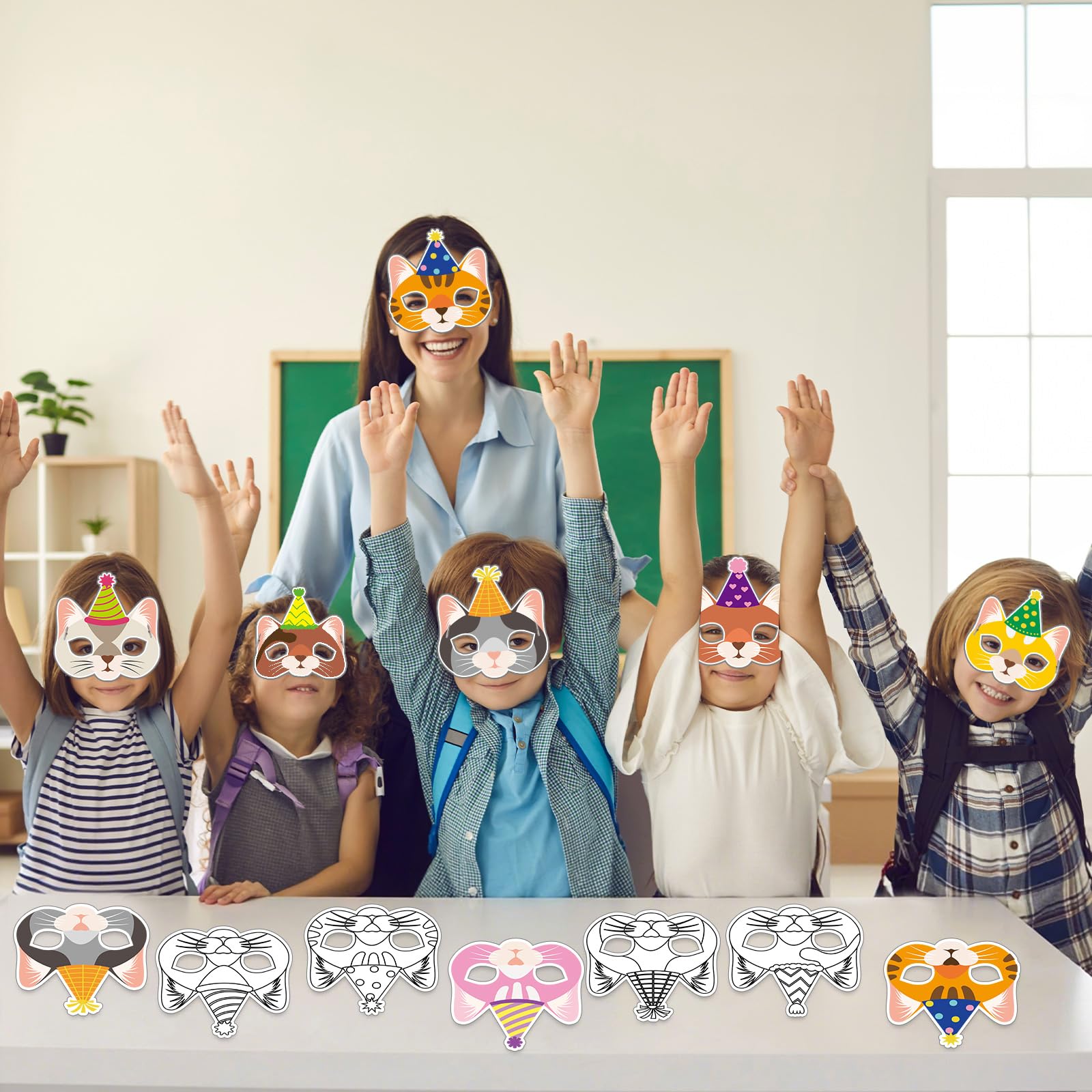 Lonfliness kids crafting cat masks inspire imaginative play