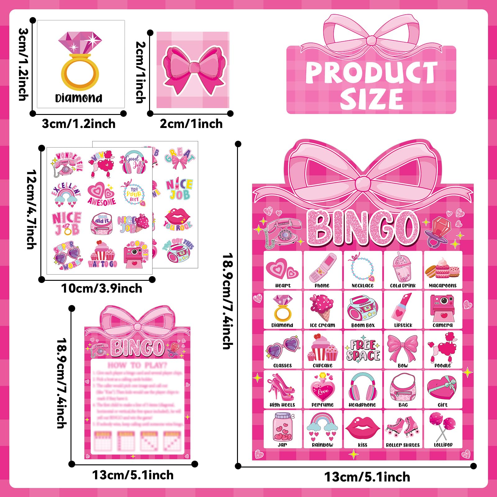 Lonfliness Pink Bow Marking Chips for quick markings