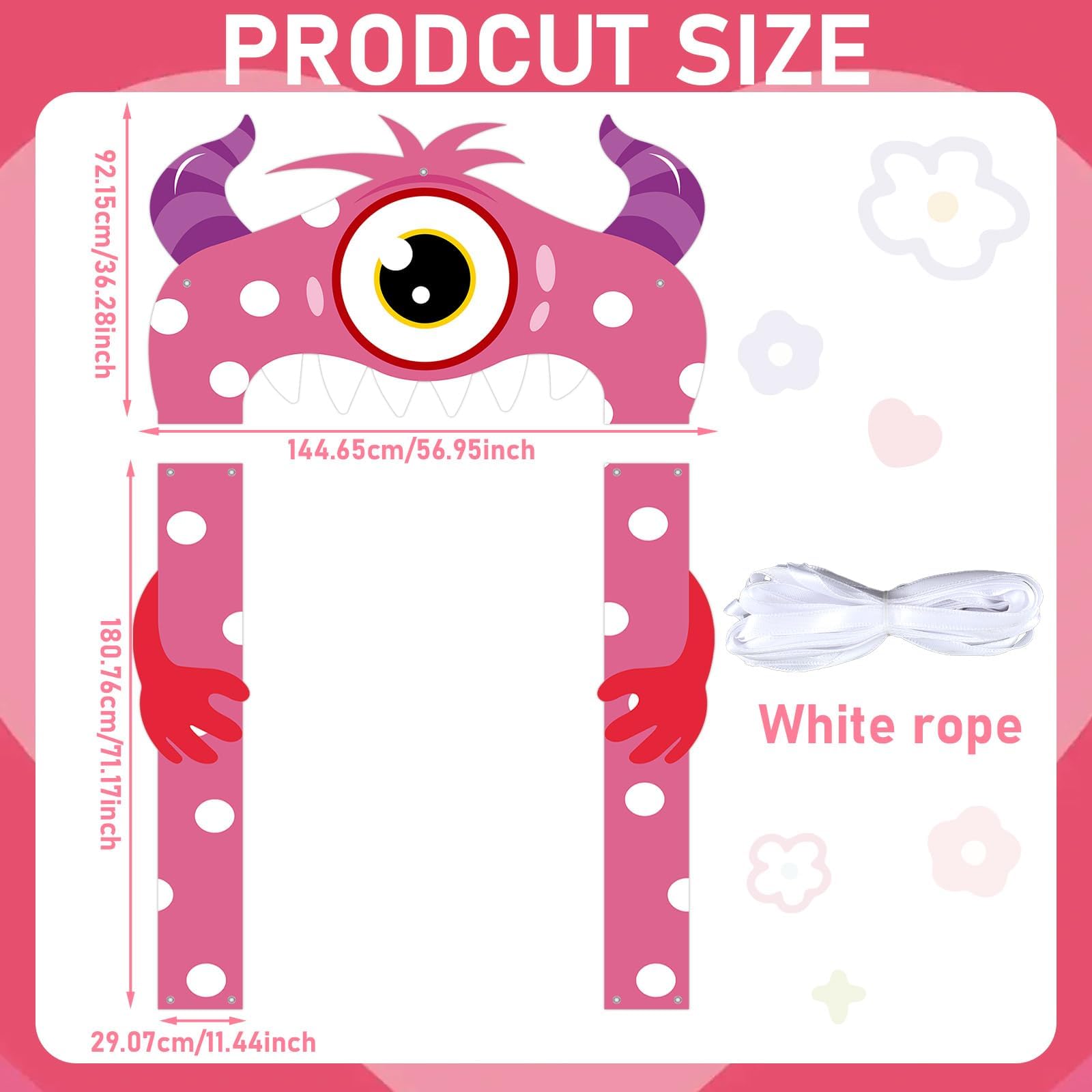 Lonfliness Valentines monster banner features a large one-eyed design for eye-catching entrances.